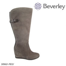 house wife special boot flat mid heel women grey boot